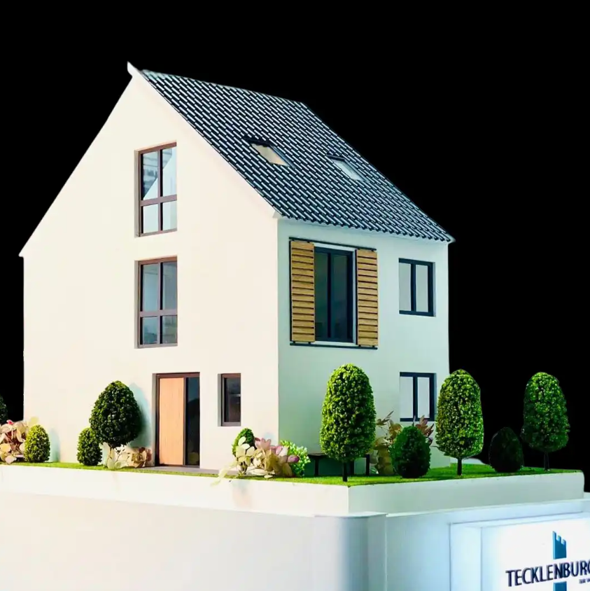 Modello di architettura Tecklenburg 1:25: Vista realistica dei dettagli del design della villa