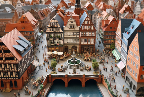 Modello architettonico dettagliato di Ari Model a Lüneburg.