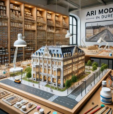 Modello architettonico dettagliato realizzato da Ari Model a Düren.