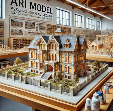 Modello architettonico dettagliato creato da Ari Model a Esslingen am Neckar.