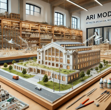 Modello architettonico dettagliato creato da Ari Model a Tübingen.