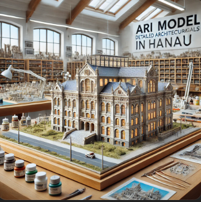 Modello architettonico dettagliato di Ari Model a Hanau.