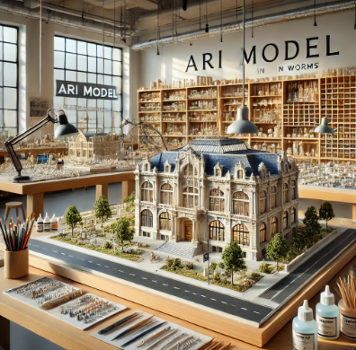 Modello architettonico dettagliato realizzato da Ari Model a Worms.