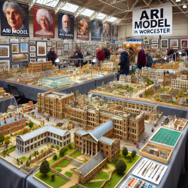 Esposizione di modelli dettagliati di Ari Model alla Fiera del Modellismo di Worcester.