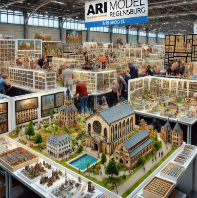 Modelli dettagliati di Ari Model esposti alla Fiera del Modellismo Regensburg.