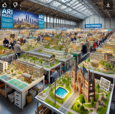 Modelli dettagliati di Ari Model esposti alla Fiera del Modellismo Wolfsburg.