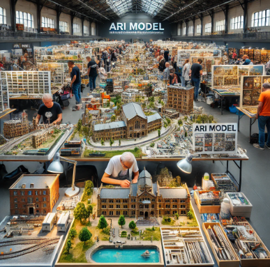  Esposizione dettagliata di modelli di Ari Model alla Fiera del Modellismo Remscheid.