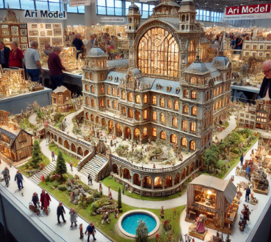 Esposizione dettagliata di modelli di Ari Model alla Fiera del Modellismo Salzgitter.