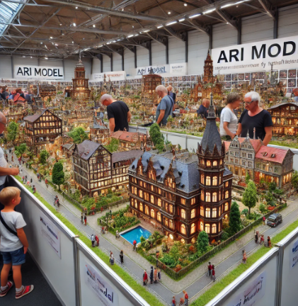 Esposizione dettagliata dei modelli di Ari Model alla Fiera del Modellismo Lüneburg.