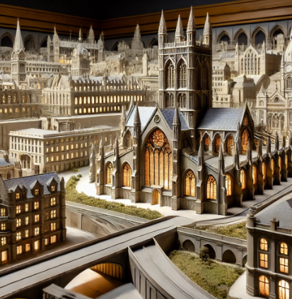 Un modello architettonico realizzato da Ari Model per un progetto a Darmstadt, che mostra un livello eccezionale di dettaglio e qualità.