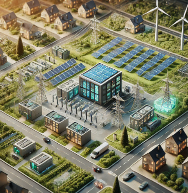 Un modello dettagliato di microrete progettato da Ari Model, che rappresenta l’integrazione di energie rinnovabili, sistemi di accumulo e gestione intelligente dell’energia. Perfetto per l’educazione, la pianificazione infrastrutturale e le dimostraz